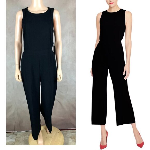 RACHEL Rachel Roy Side-Cutout Crepe Black Jumpsuit NWT Size 6 - Picture 1 of 15